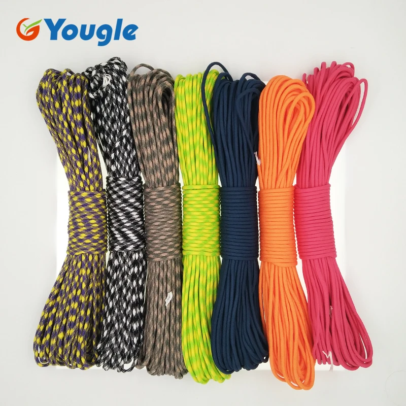 Yougle paracord في 550 المظلة الحبل الحبل حبل مل المواصفات النوع الثالث 7 السواحل 100ft تسلق التخييم بقاء المعدات 39-45