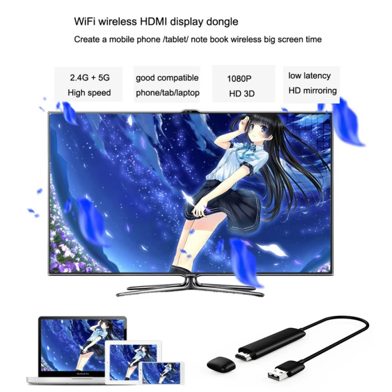 Новый 5G WiFi беспроводной дисплей ключ Venoro Full HD 1080P HDMI экран зеркальное мини-дисплей