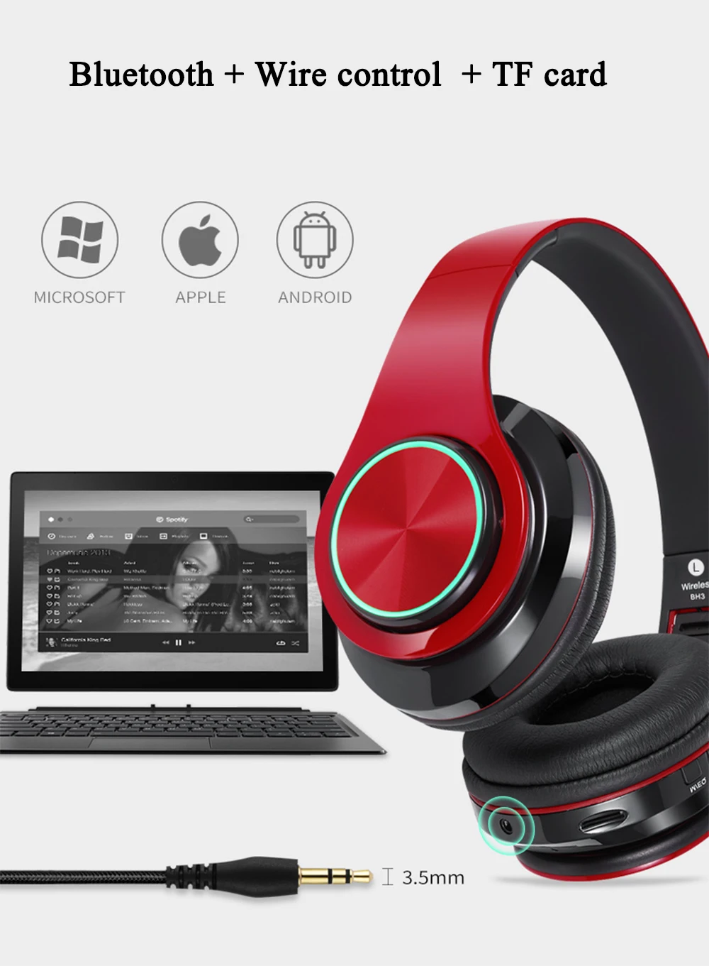 Sem fio bluetooth fones de ouvido tf