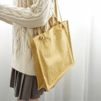 

Fashion Durable Women Student Cotton Linen Single Shoulder Bag Female Wild Portable Handbag Solid Color Casual Handbag