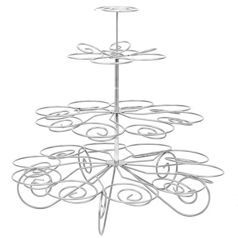 

4-Tier 23-Cup Metal Christmas Tree Design Cupcake Display Stand Holder Party Supplies