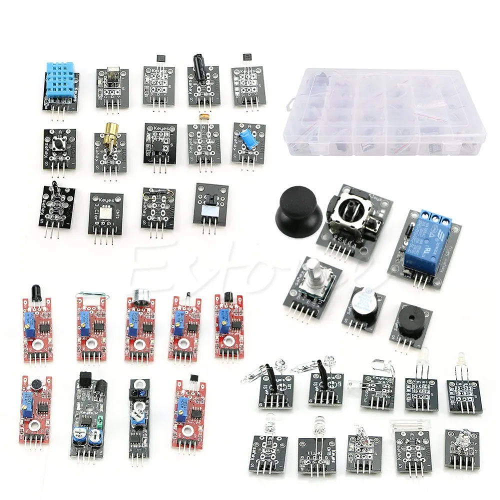 MCU Raspberry pi USA Ultimate 37 in 1 Sensor Modules Kit for Arduino Compatible