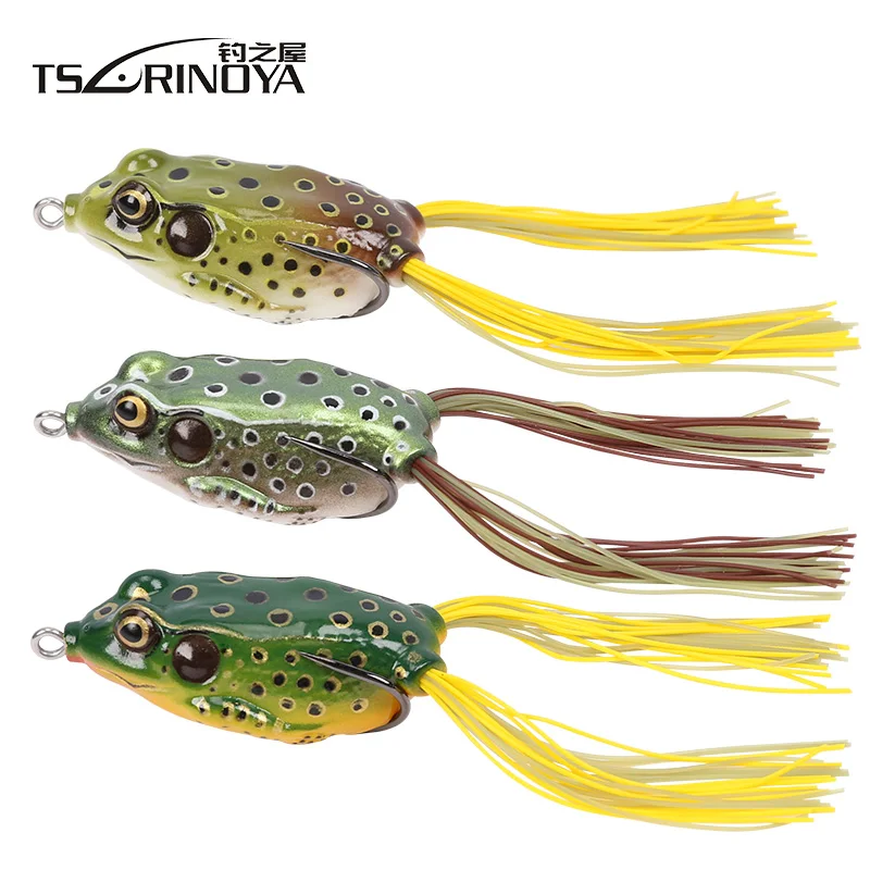

TSURINOYA LY03 Soft Bait Emulational Frogs Lure 55mm 14g Double Claw Hook Topwater Fly Fishing Lures Frog