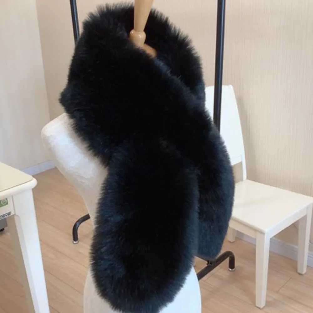 Womens Ladies Soft Faux Fur Vintage Scarf Collar Winter Warm Wrap Stole Shawl