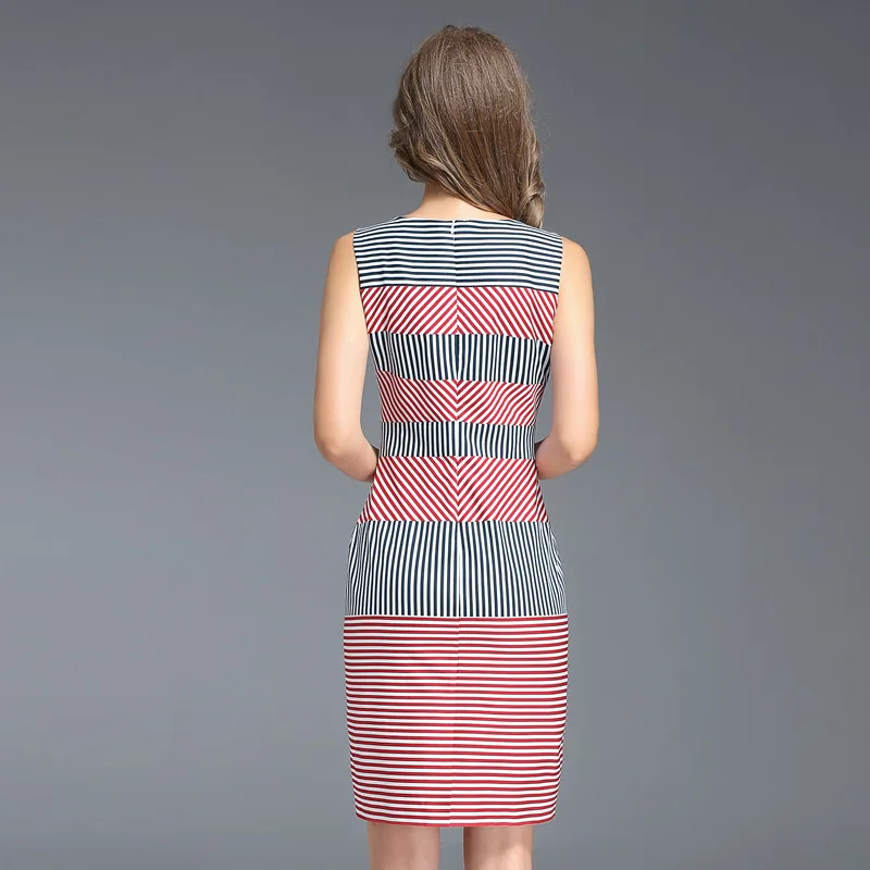 Для женщин летнее платье карандаш женские офисные красные черные в полоску узкие