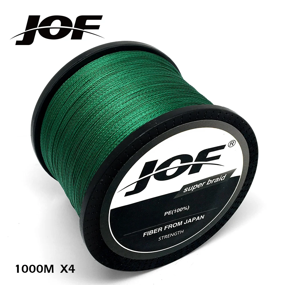 

NEW JOF 1000M Multifilament Fishing Line 100% PE Braided 4 threads fly fishing line or carping fishing 10 - 80lb