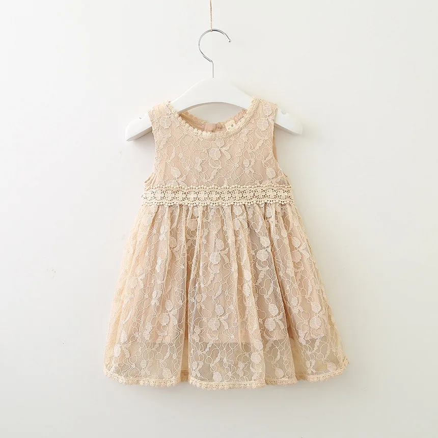 

Summer Girls Vintage Embroidery A-line Dress Toddler Lace Patch Waistline Sleeveless Lolita Sundress for Kids 2-6 Clothing
