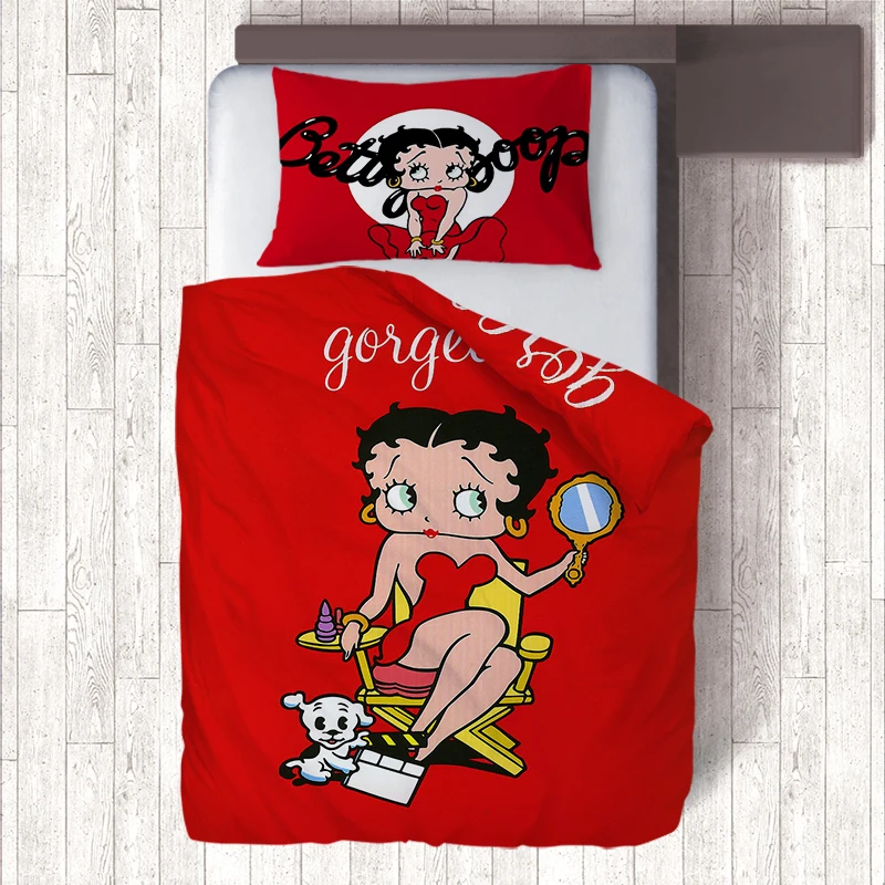 Betty Boop Dora The Explorer Anime 3d Print Single Quilt Sets Duvet Cover Pillow Case Kids Girls Bedroom Bedding