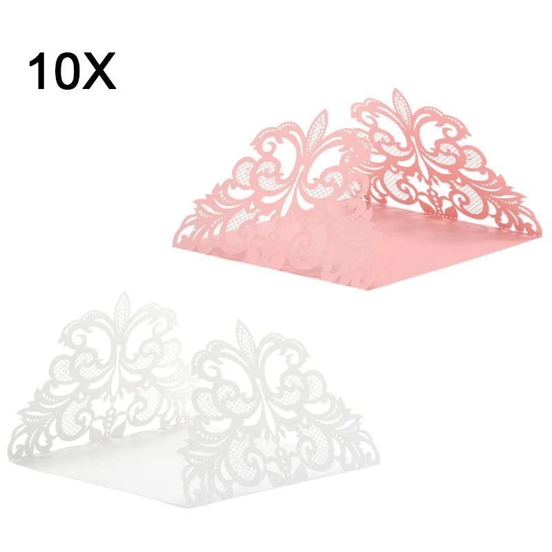 

10 Pcs/ Set Wedding Party Invitation Card Decor Cards Envelope Delicate Carved Flower Wedding Party Supply can CSV