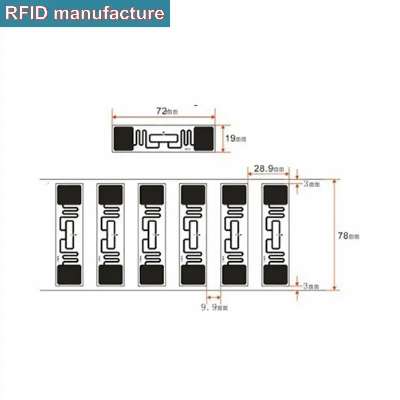 300 шт., Пассивный инопланетянин Higgs3 9662 UHF RFID влажная инкрустация 860-960 МГц ISO18000-6C для управления одеждой персонала