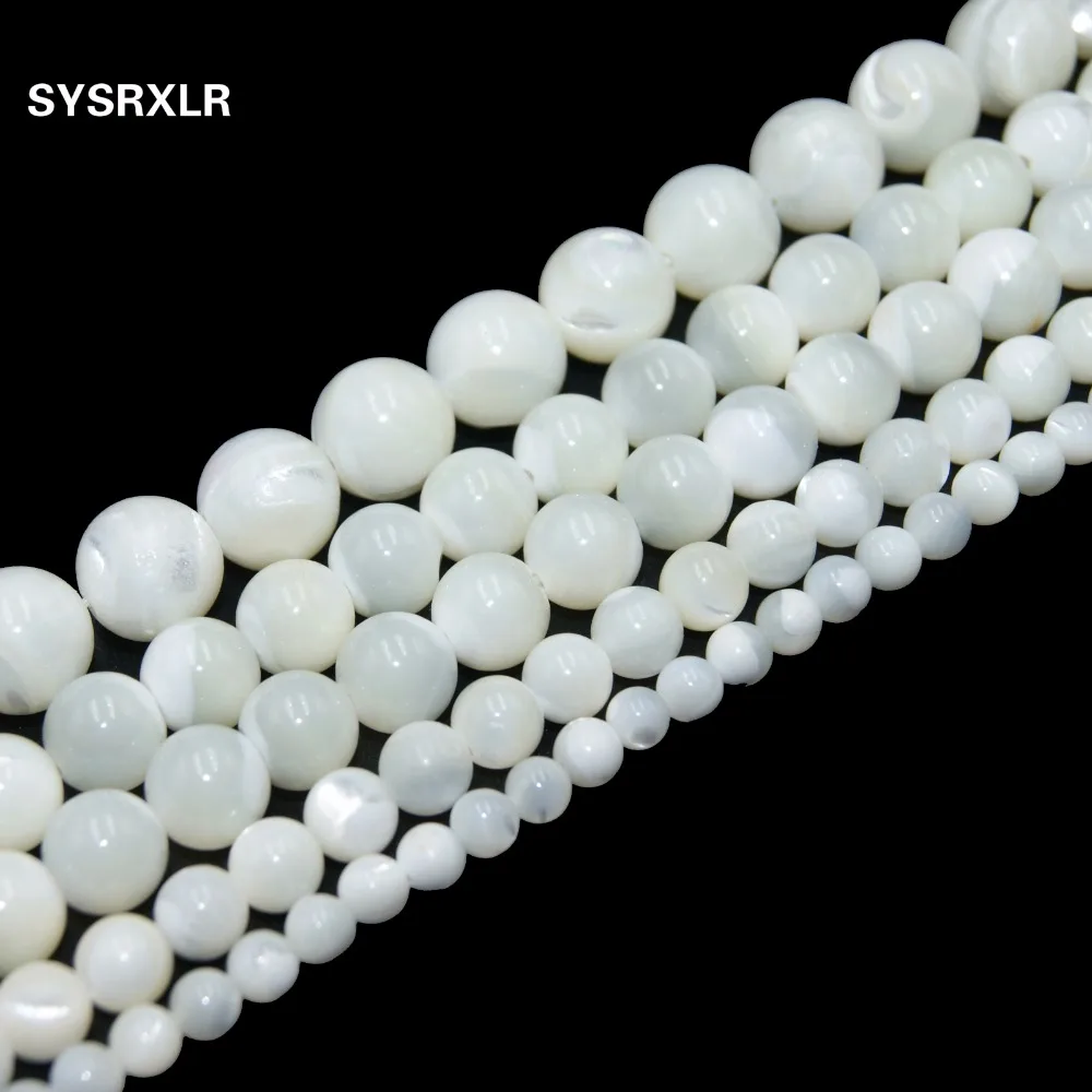 

Natural Round Trochus Niloticus Top Shell Stone White Beads For Jewelry Making DIY Bracelet Necklace 4/6/8/10/12 MM Strand 15''