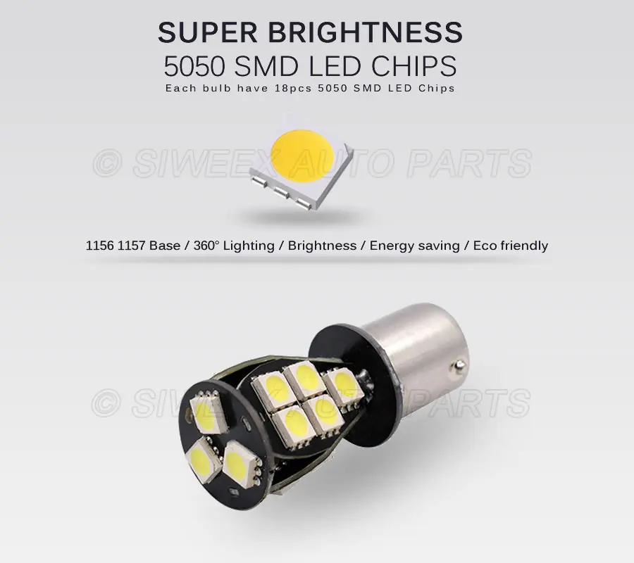 1 шт. 1156 1157 BA15S BAY15D авто лампы 18 светодиодный 5050 SMD P21/5W задних фонарей указателей