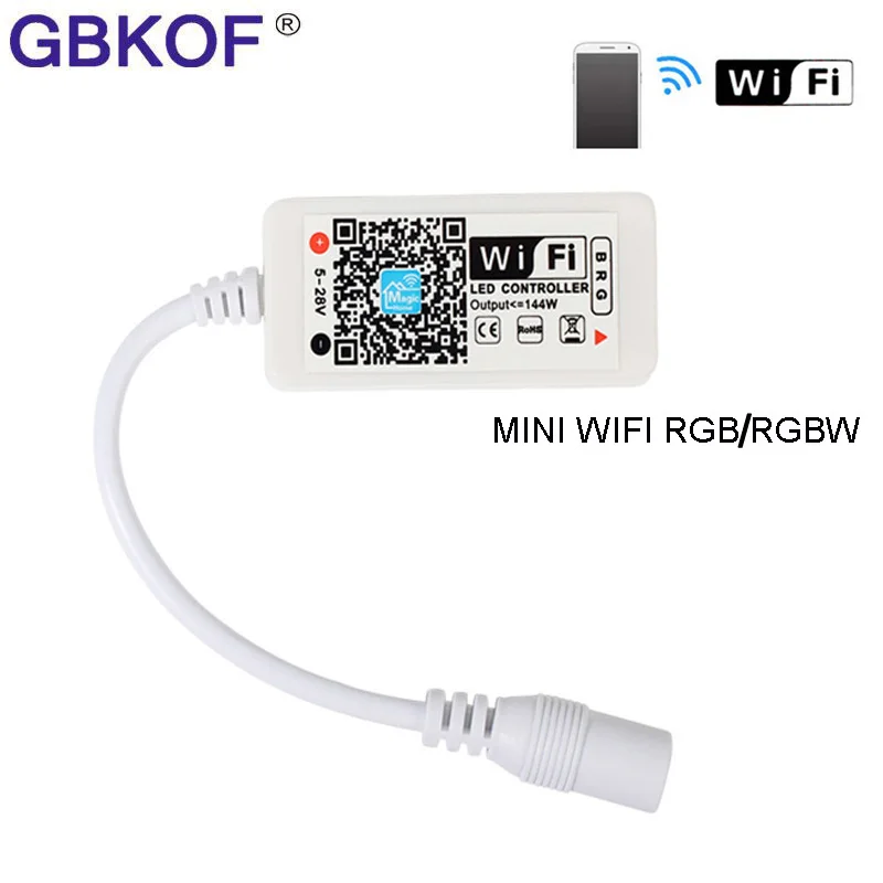 16 миллионов цветов Wifi RGB/RGBW светодиодный контроллер смартфон управление музыкой и режимом таймера magic home Мини wifi led rgb контроллер