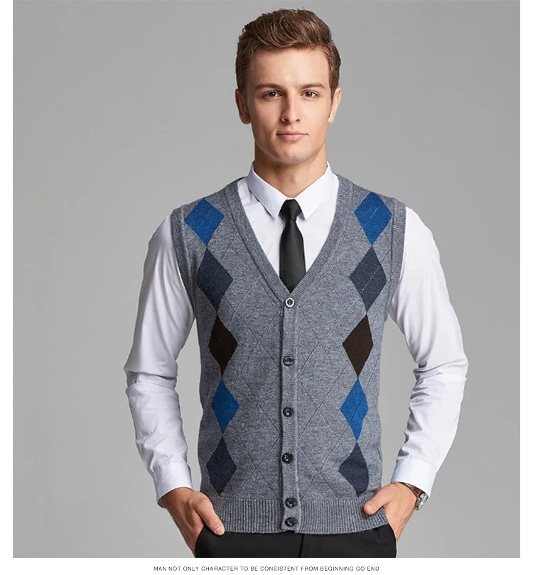 Men Vest Sweater Sleeveless Cardigan men Classic style FIt Fashion V-Neck Business Casual Male Homme Keep Warm 4XL MOOWNUC MWC