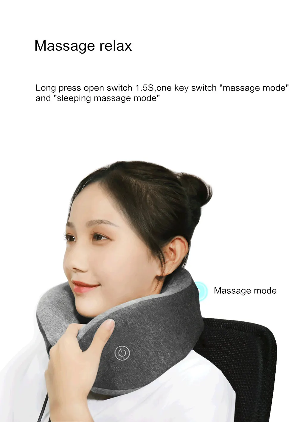 Оригинальная Массажная подушка для шеи Xiaomi LF UShape, массажер для расслабления мышц, расслабляющий массажер, подушка для сна, работающая для дома, автомобиля, путешествий