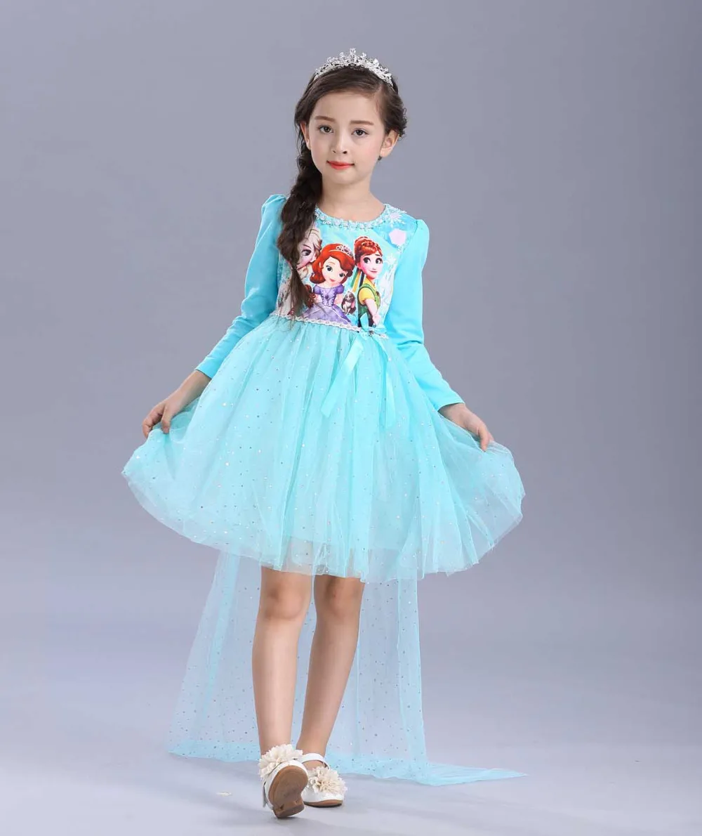 Новинка года; разноцветные платья принцессы Анны и Эльзы для девочек; детская одежда для рождественской вечеринки; детское платье