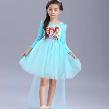 Новинка года; разноцветные платья принцессы Анны и Эльзы для девочек; детская одежда для рождественской вечеринки; детское платье