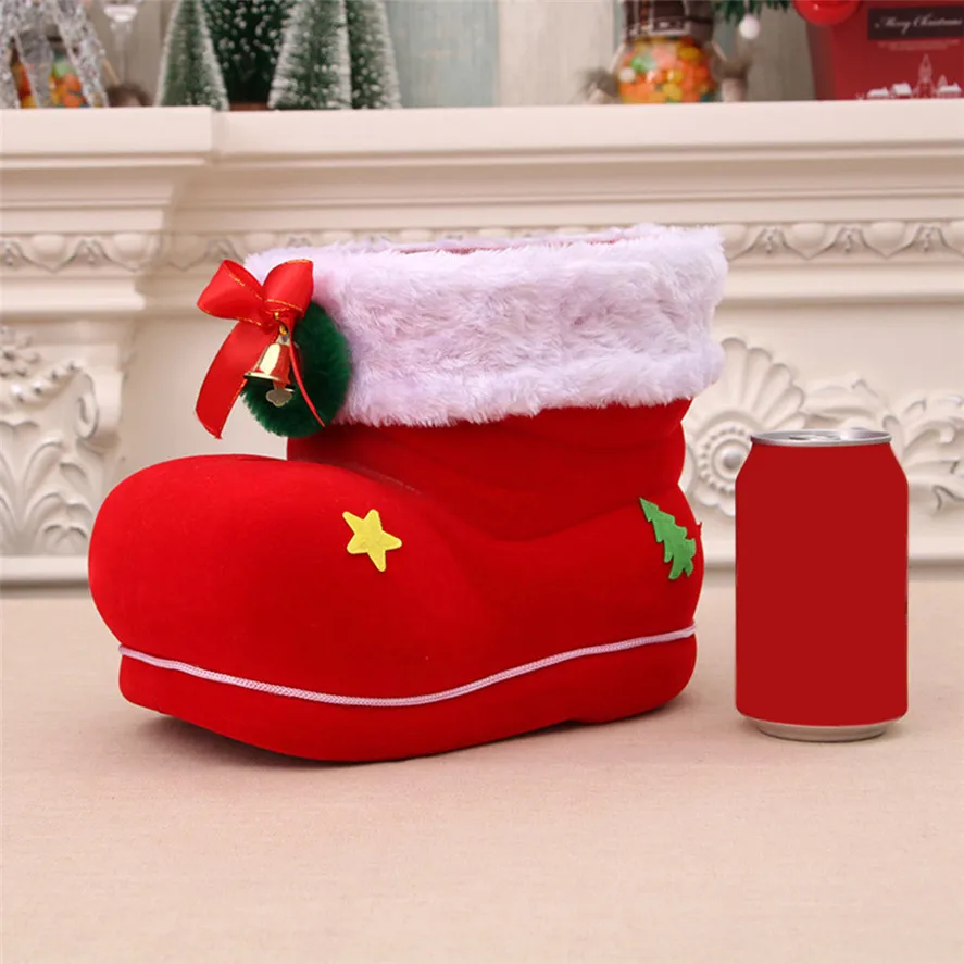 

New Christmas Decoration Stockings 1PC Santa Boot Shoes Candy Stocking Extra Large Gift Box Decoration Present Candy Bags 30