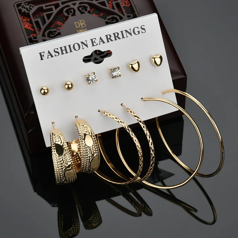 

Terreau Kathy Brincos 2017 New Pearl U-shaped Clip On Earring Sets For Women Vintage Statement Jewelry 6 Pair/Set