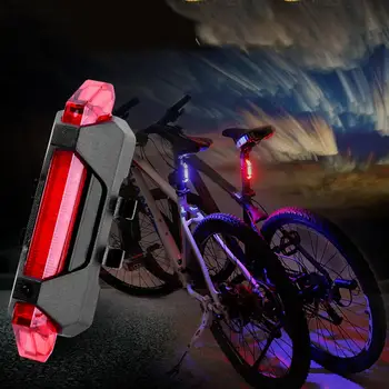 

1 pcs Bike Bicycle LED Light USB Style Rechargeable Portable Taillight Super Bright Safety Warning Cycling Light Accessories