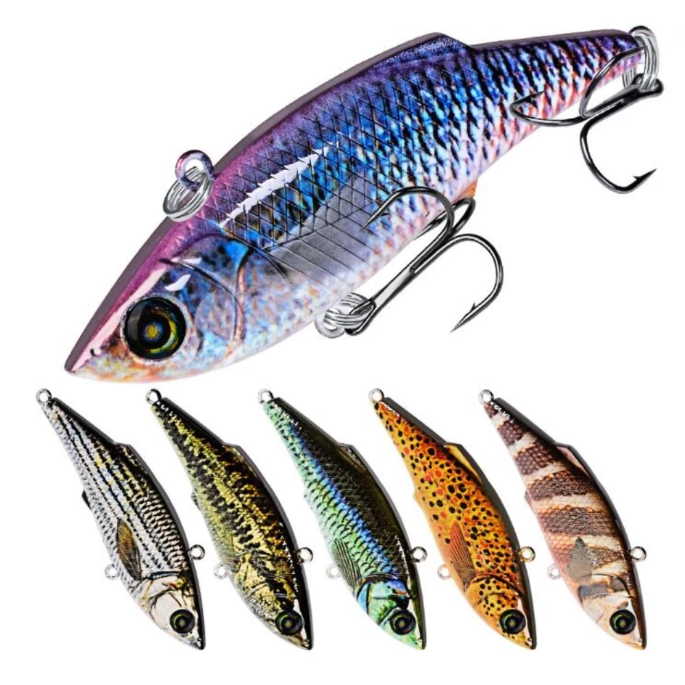 

1Pcs/lot 79mm 10.5g winter VIB fishing lure with lead inside hard bait diving swivel jig wobbler lure ice sea fishing tackle