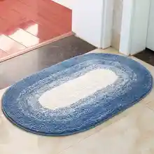 40x60/50x80 см синий/кофе/коричневый Овальный плюшевый коврик для пола спальня ванная комната влагопоглащающая поверхность TPR Нескользящая