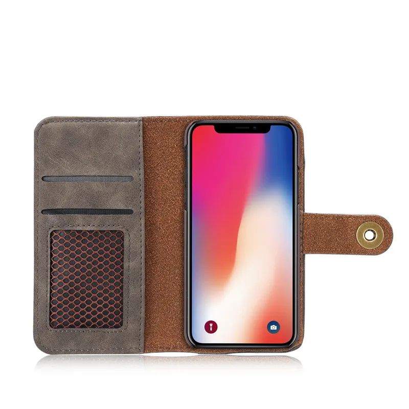 Coque для iphone X Ретро кошелек кожаный 2 в 1 флип-чехол для телефона чехол для iphone X Роскошные Чехлы Капа с отделением для карт держатель