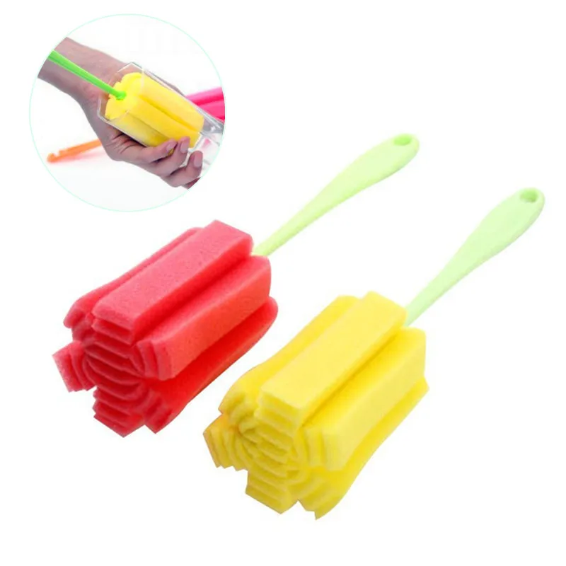 Long Handle Sponge Cup Brush Bottle Cleaning Brush Drinking Glasses