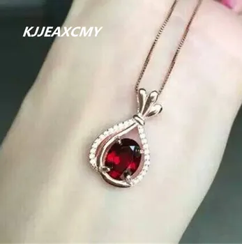 

KJJEAXCMY Fine jewelry, Natural garnet female pendants, inlaid jewelry wholesale, S925 sterling silver, gold and silver
