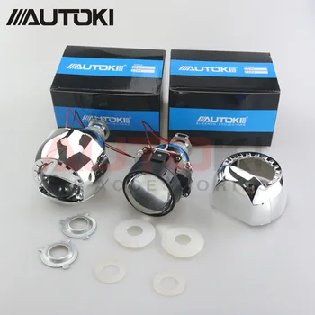 

2017 Update Autoki 2.5inch H1 Mini HID Bi-xenon Projector Lens + Flat Shrouds LHD RHD for Auto Headlight H1 H4 H7 H11 9005 9006