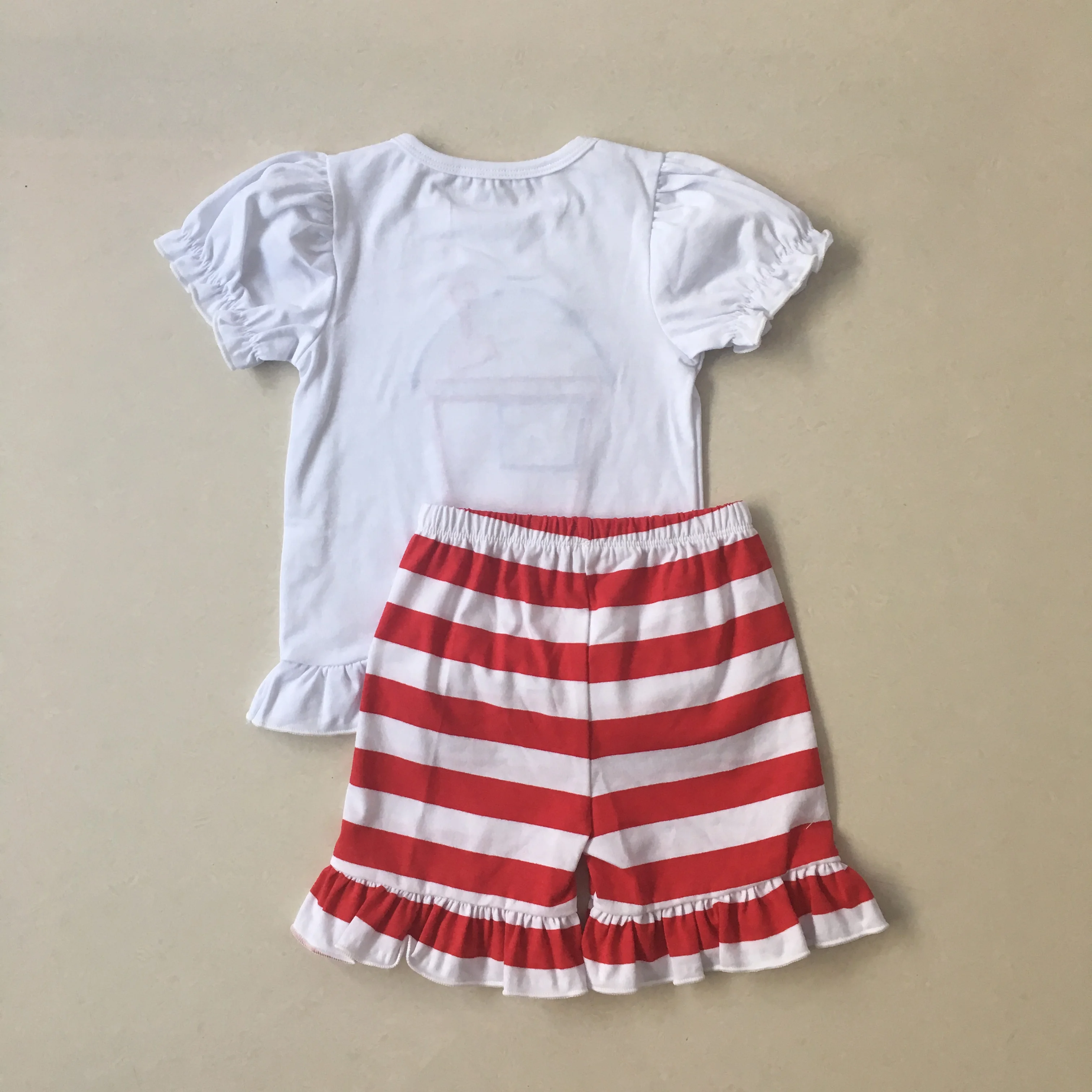 Puresun 4th Of July Design 2019 Summer Baby Girl Outfit Sand Bucket Applique Top Match Girl Red White Striped Boutique Shorts