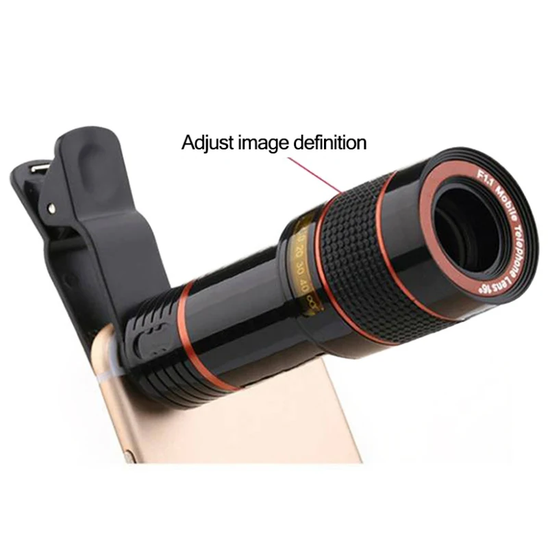 

12X Zoom Mobile Phone Lenses Telescope Optical Lens Monocular Cell Mini Scope Camera Clip for phone back to school