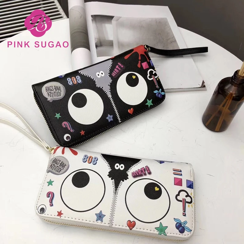 

Pinksugao wallet women purse cartoon womens wallets and purses wristlet cute wallet 2019 new fashion leather wallet wholesale