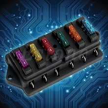 6 vías continental Fusebox Caja De Fusibles Soporte Universal Estándar Con Fusibles