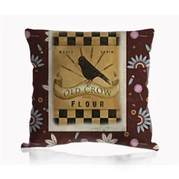 

45*45cm Sofa Decorative Square Old Crow Sunflower Design Classic Cushion Covers for Gifts