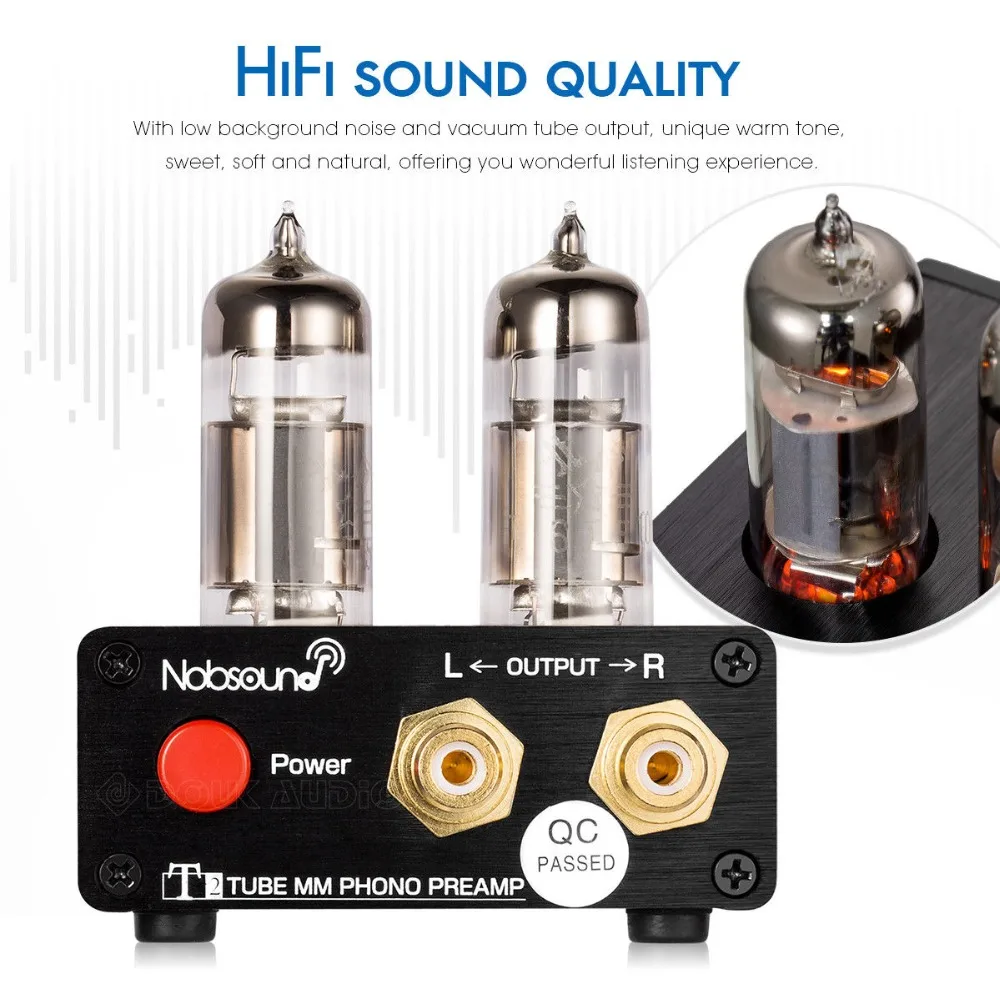 Nobsound HiFi вакуумный 6J5 трубка мм фонокорректор стерео мини проигрыватель фонограф предусилитель для винилового проигрывателя