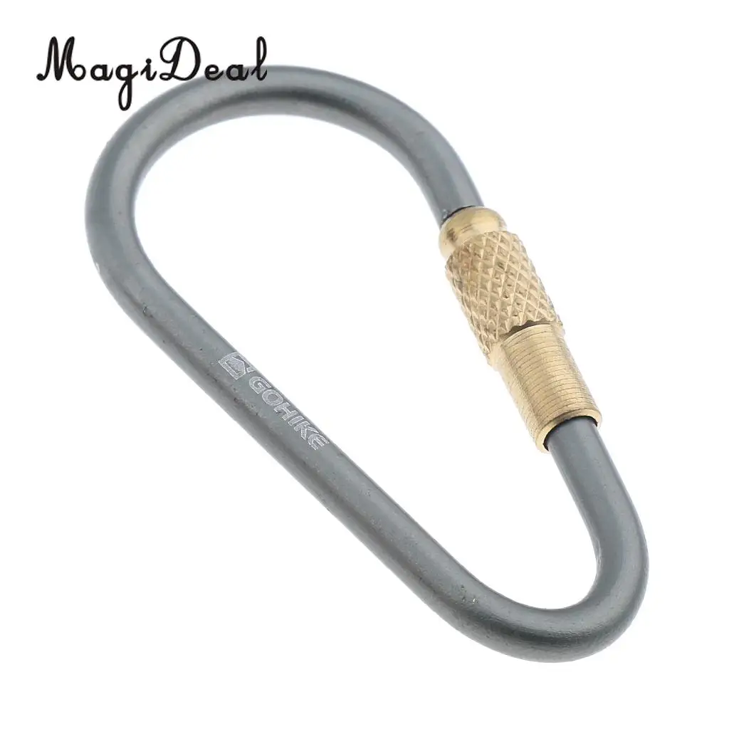 Small Lightweight Carabiner Hook Camping Gadget Buckle Key Chain with Nut Closure