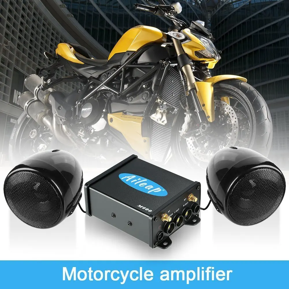 Aileap M600N мотоцикл/ATV/Лодка аудио система с Bluetooth, fm-радио, Aux вход, одна пара " всепогодных динамиков(черный