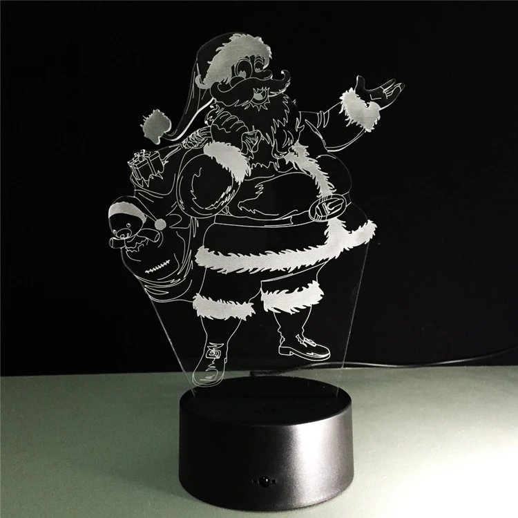 Santa Claus 3D Night Light 7 Color Change USB Lamp Led Touch Table Lights Sleeping For Kids Nightlight Lampara Lampe Xmas Gift 1