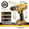 DEKO GCD18DU2 Electric Screwdriver Cordless Drill Wireless Power Driver 18-Volt DC Lithium-Ion Battery 1/2-Inch 2-Speed ► Photo 2/6