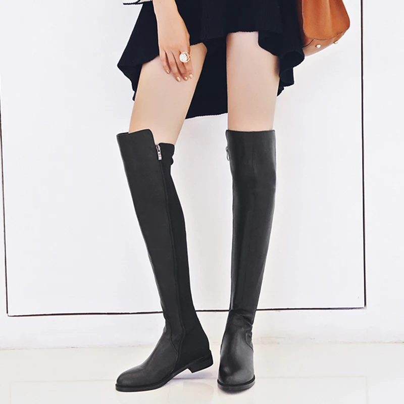 Роскошные пикантные женские сапоги в европейском стиле; VALLU; Новейшая модель; сапоги до бедра на меху; Женские Сапоги выше колена; женская теплая мягкая обувь
