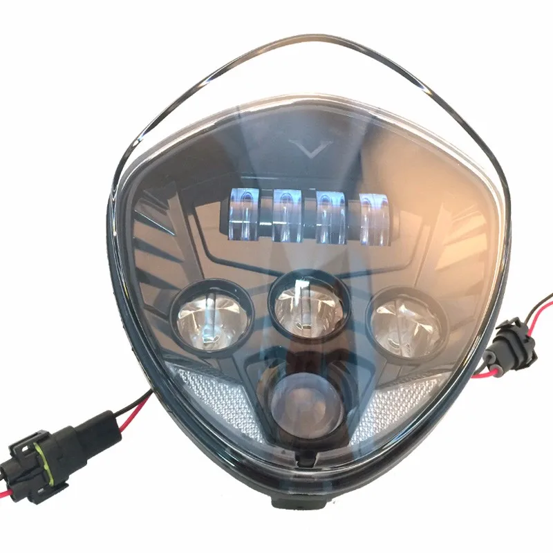 

60W Motorcycle LED Headlight Black Hi Lo Beam Polaris for Victory Cross Country