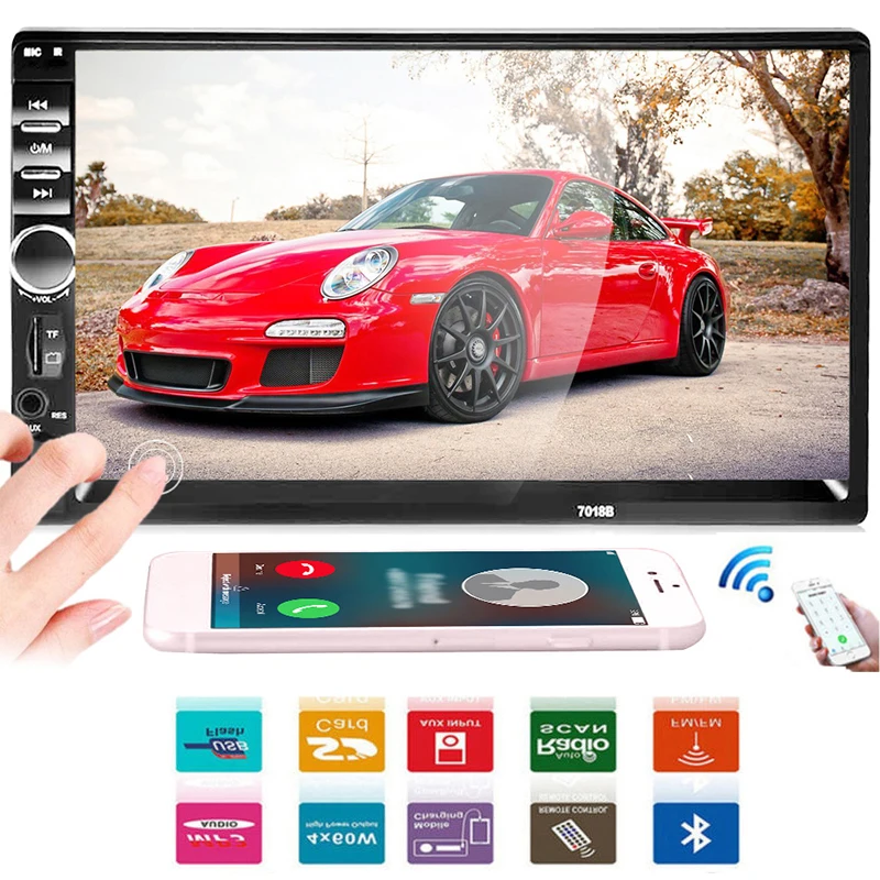 

2 din Car Stereo 7" HD Car Radio Bluetooth FM Audio MP5 Player Autoradio Support Rear View Camera 7018B radio 2 din android Car