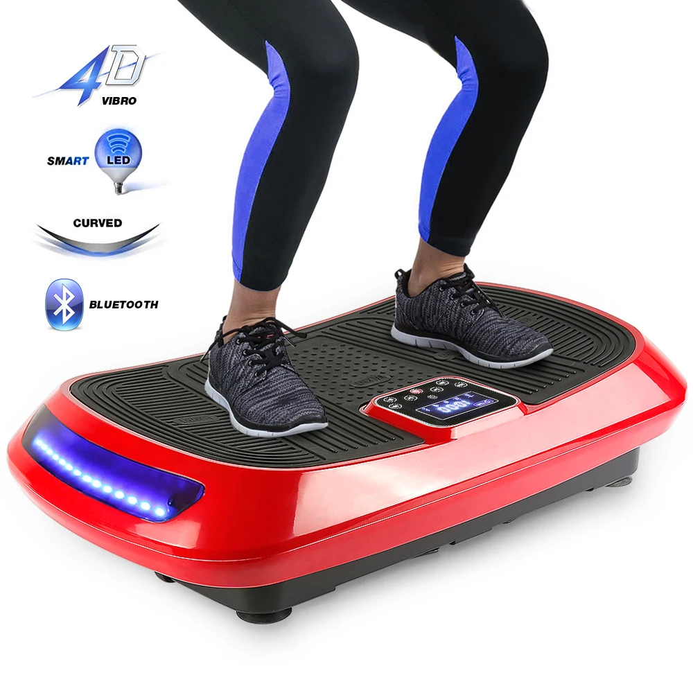 Упражнение электрическая вибрационная пластина фитнес-платформа с 4D вибрационной технологией формирователь тела тренажер с полосами HWC