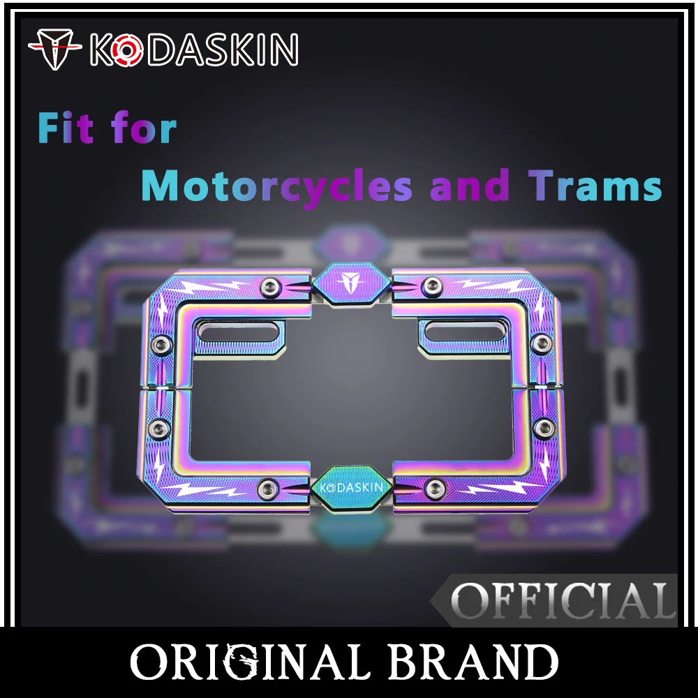 

KODASKIN Aluminum Alloy Multicolor License Plate Frame Fit for Motorcycles and Trams