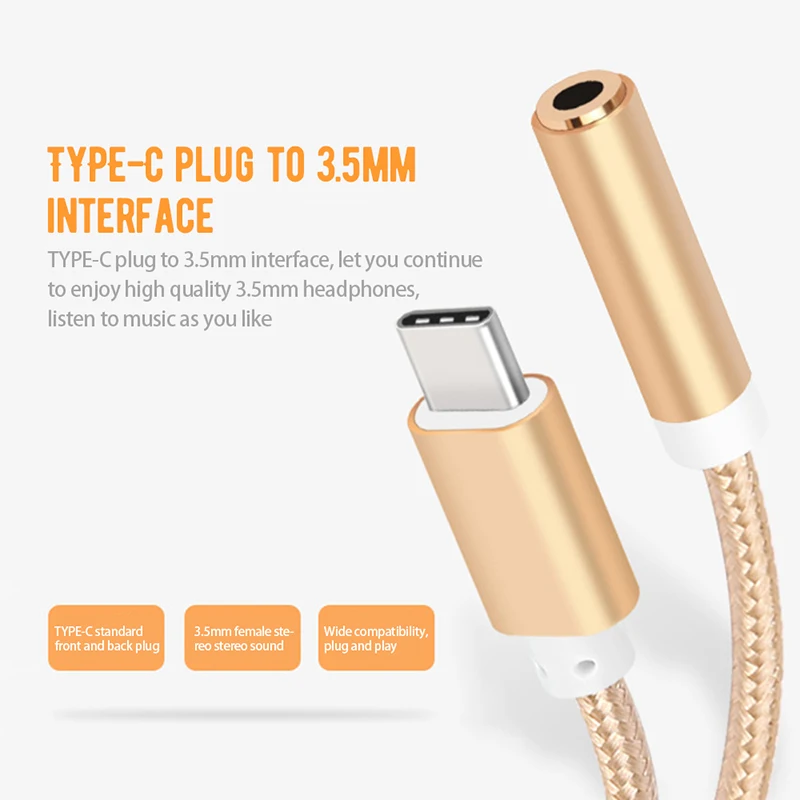 Type C 3.5 Jack Earphone Cable Converter USB C to 3.5mm AUX Headphones Adapter For Xiaomi Mi 8 Mi 6 Mix2 For Huawei P20 Mate 10 Type C 3.5 Jack Earphone Cable Converter USB C to 3.5mm AUX Headphones Adapter For Xiaomi Mi 8 Mi 6 Mix2 For Huawei P20 Mate 10