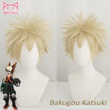 AniHut аниме My Hero Academy Bakugo костюм кацуки для косплея парик Boku No Hero Academy Косплей волосы Bakugo парики кацуки