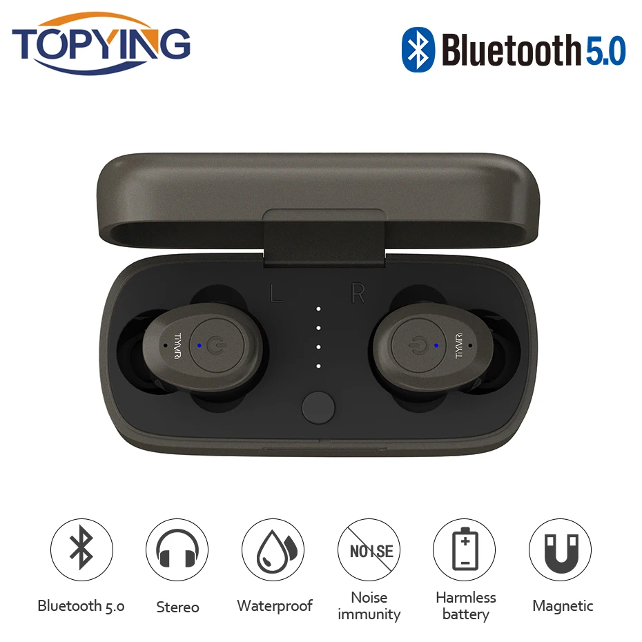 

TY08 Mini Bluetooth Headsets 5.0 Wireless Earbuds Sport Waterproof Bluetooth Headset Noise Cancelling Mic for Xiaomi Huawei LG
