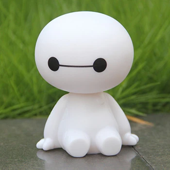 

Cartoon Plastic Baymax Robot Shaking Head Figure Car Ornaments Auto Interior Decorations Big Hero Doll Toys Ornament Accessories