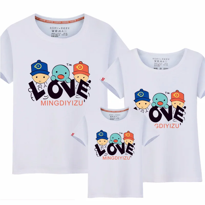 New Short Sleeve T-shirt For Mother And Daughter Cotton Women Shirt Girls Clothes Lovely Family Matching clothes Shirt New Short Sleeve T-shirt For Mother And Daughter Cotton Women Shirt Girls Clothes Lovely Family Matching clothes Shirt
